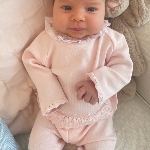 Rose Ruffle Collar Diamond Knit Set - Picture 8 of 8